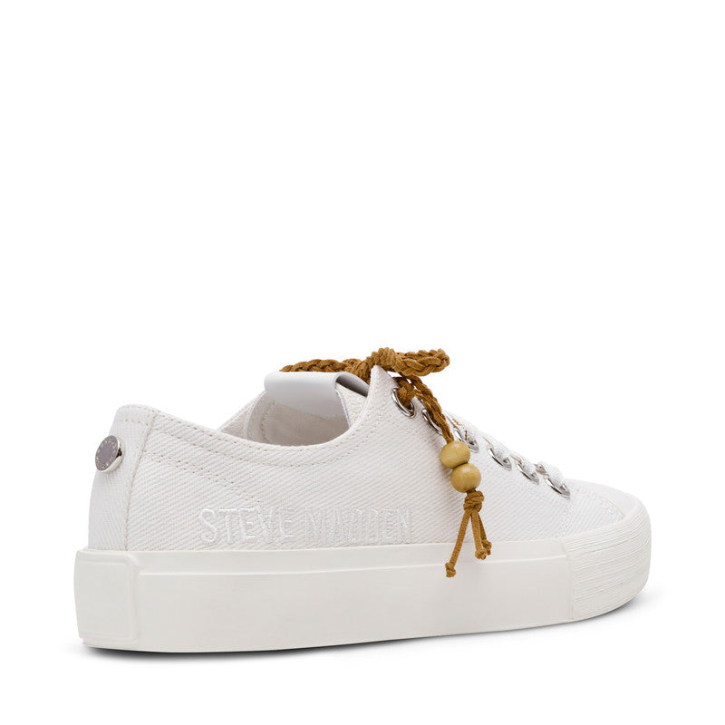 Steve Madden Doubles Women White Low Top Sneakers with canvas material - view 2