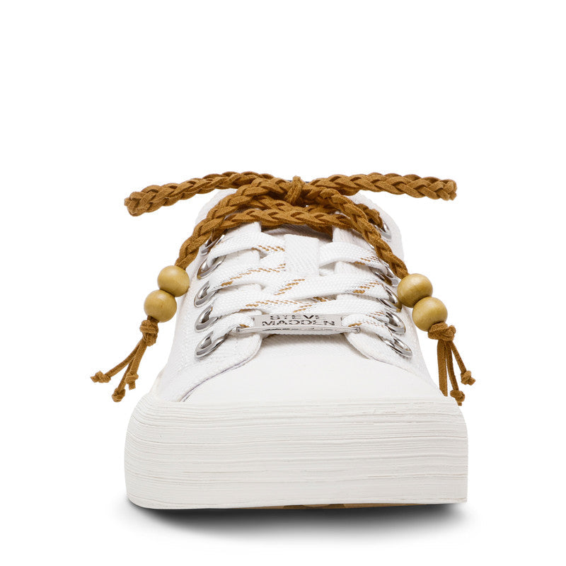 Steve Madden Doubles Women White Low Top Sneakers, front view