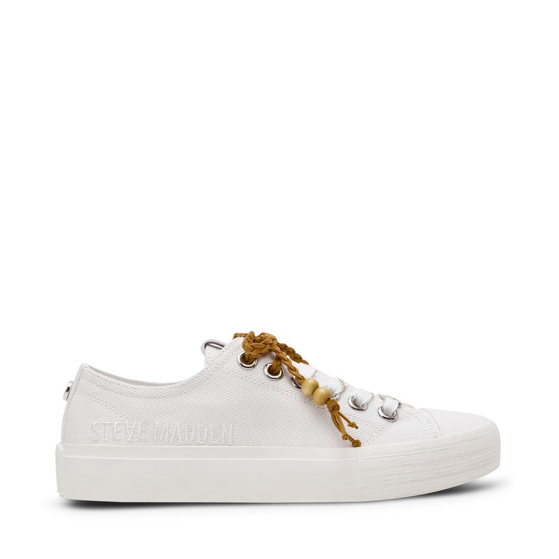 Steve Madden Doubles Women White Low Top Sneakers, side profile - view 4