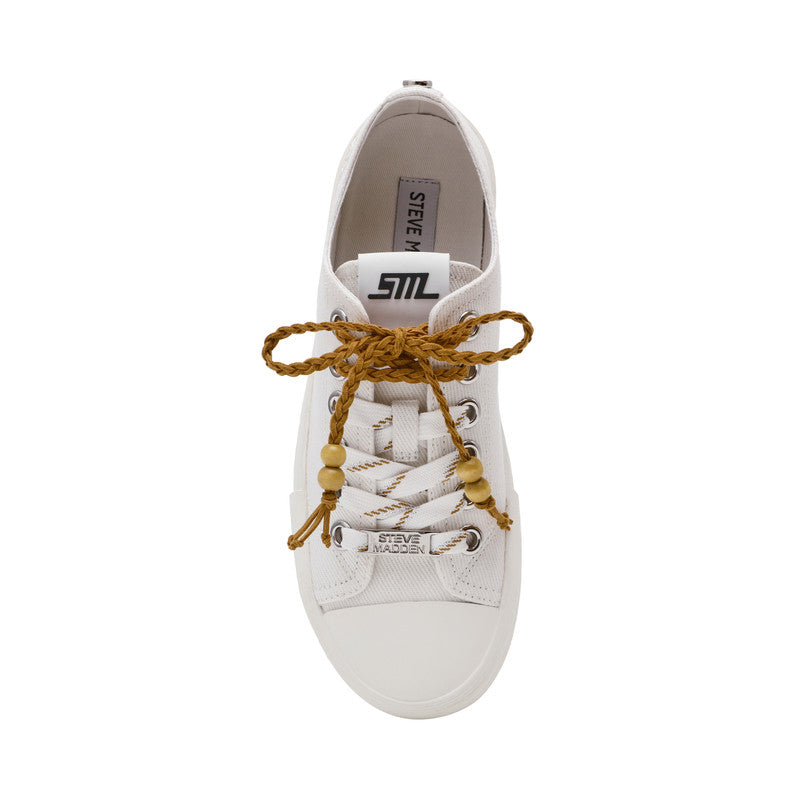 Steve Madden Doubles Women White Low Top Sneakers, top view