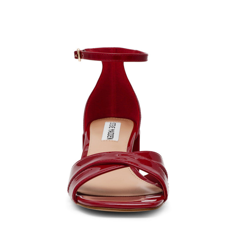 Steve Madden Fergie dark cherry patent heel, front view