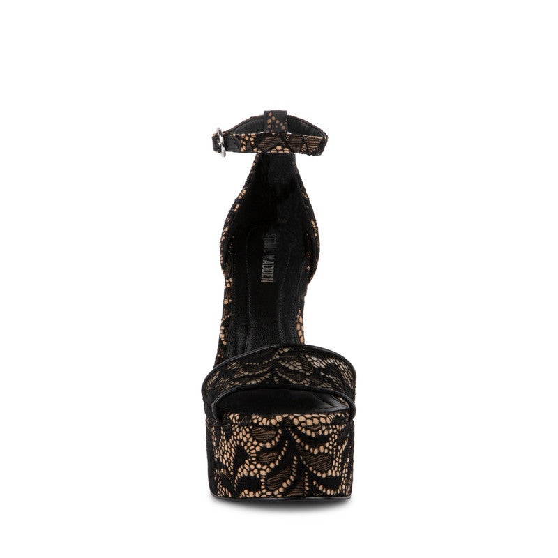 Glam Women's Black Heeled Sandals — detail view