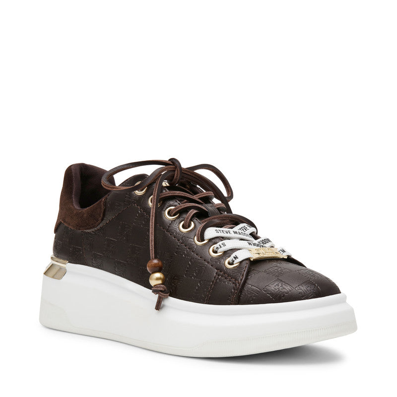 Steve Madden Glider Charm chocolate brown women's low-top sneakers, product view 1