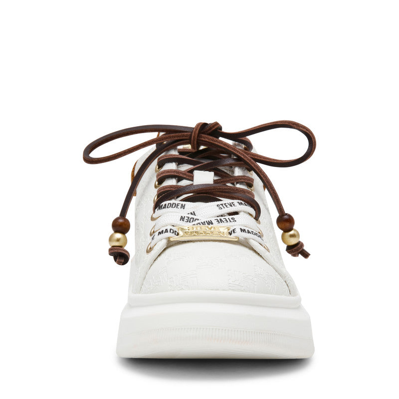 Steve Madden Glider Charm white women's low-top sneakers, product view 3