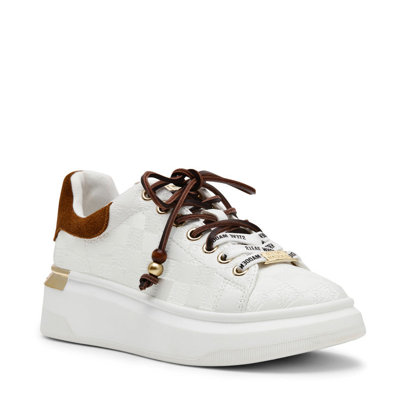 Steve Madden Glider Charm white women's low-top sneakers, product view 1