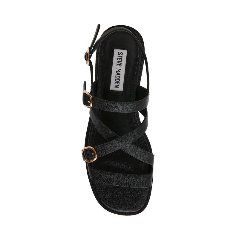 Steve Madden Isela Black Women's Sandals, top view