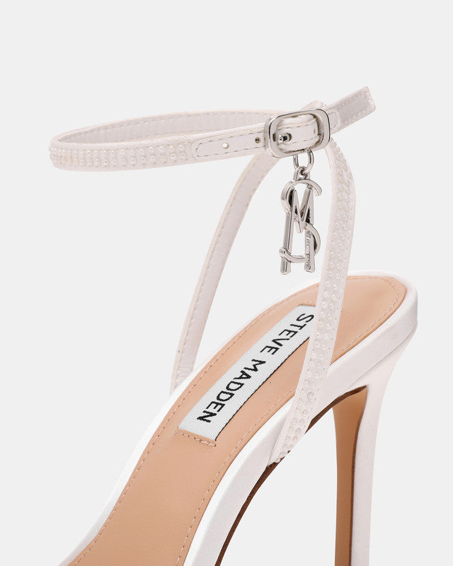 Steve Madden Jypsey-Cnp women's ivory pearl heels, side view