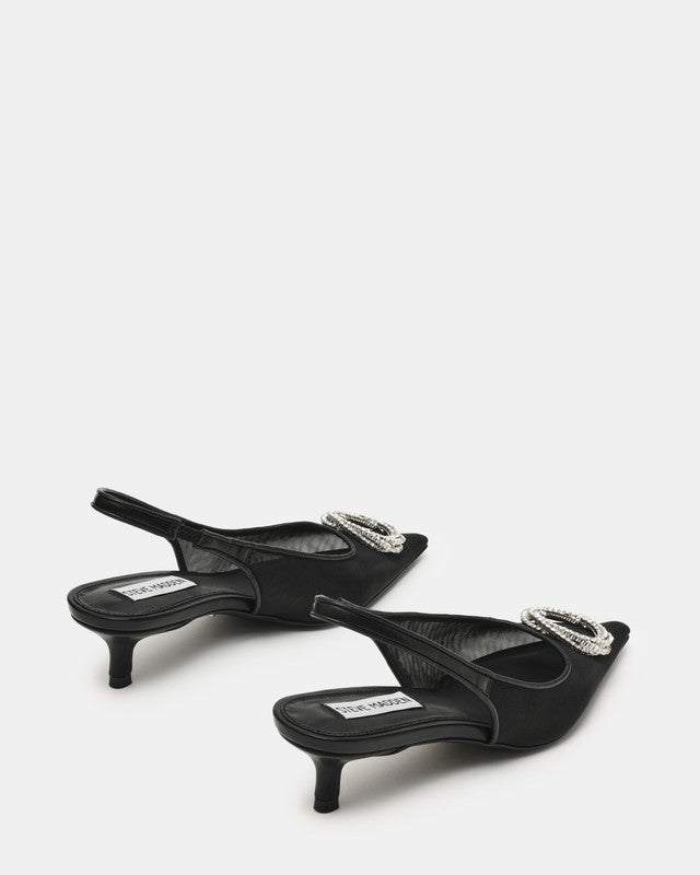 Kaisley Women's Black Mesh Heeled Sandals — detail view