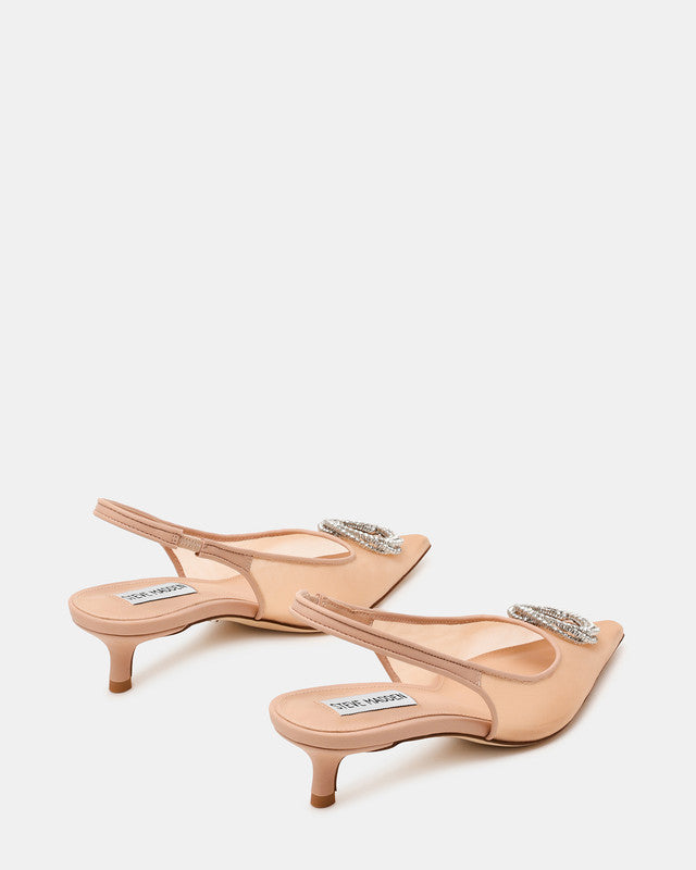 Kaisley Women's Nude Mesh Heeled Sandals — detail view