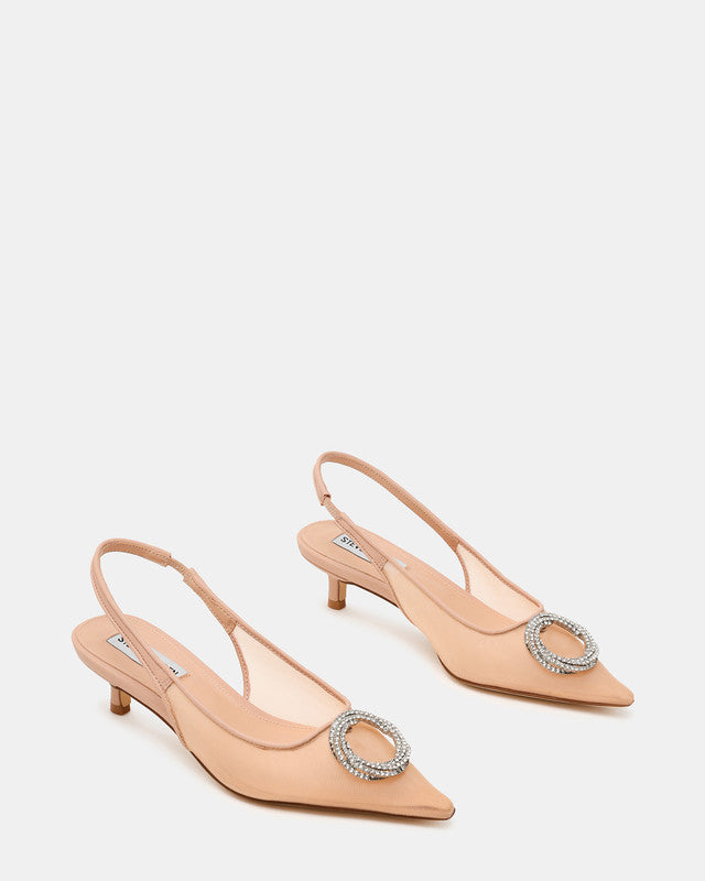 Kaisley Women's Nude Mesh Heeled Sandals — side view