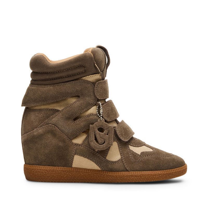 Steve Madden Mavis Women's Taupe Suede Sneakers - opposite side profile - view 6