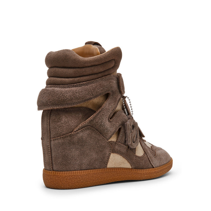 Steve Madden Mavis Women's Taupe Suede Sneakers - side profile - view 2