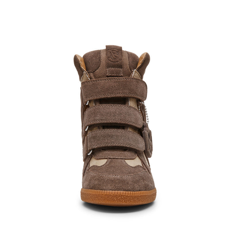 Steve Madden Mavis Women's Taupe Suede Sneakers - front view
