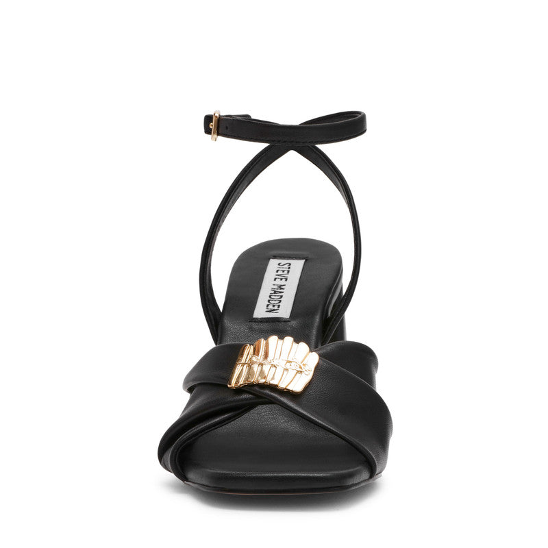 Montage Black Leather Women's Heel Sandals – Steve Madden, view 4