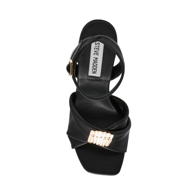 Montage Black Leather Women's Heel Sandals – Steve Madden, view 6