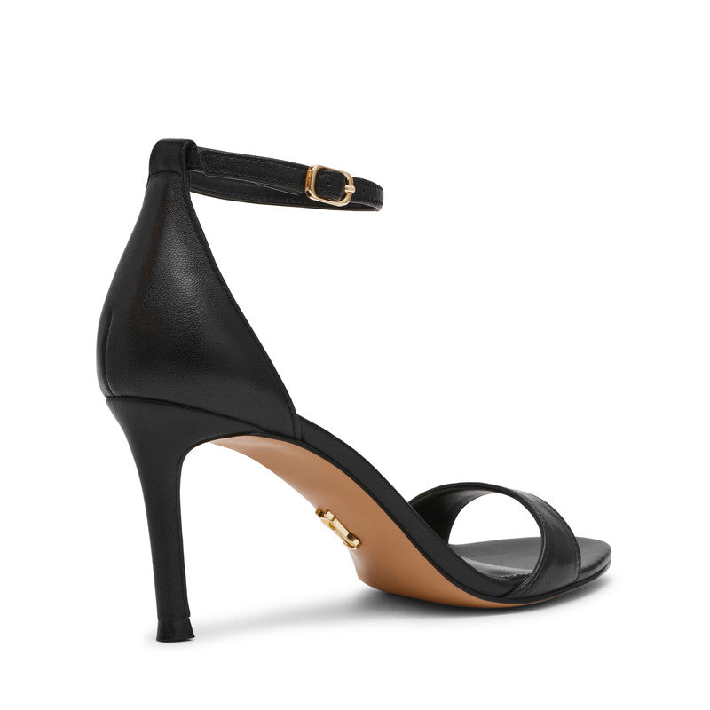 Nevina Black Leather Women's Heel Sandals – Steve Madden, view 2
