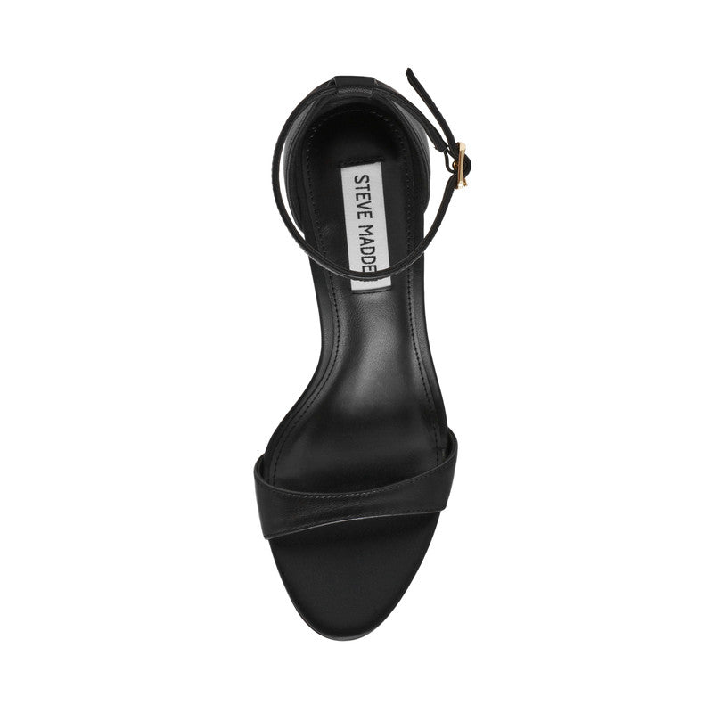 Nevina Black Leather Women's Heel Sandals – Steve Madden, view 6