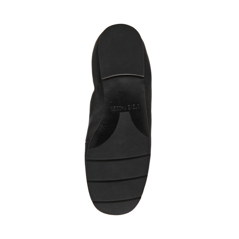 Newbury Black Leather Women's Leather Loafers – Steve Madden, view 3