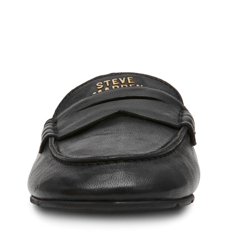 Newbury Black Leather Women's Leather Loafers – Steve Madden, view 4