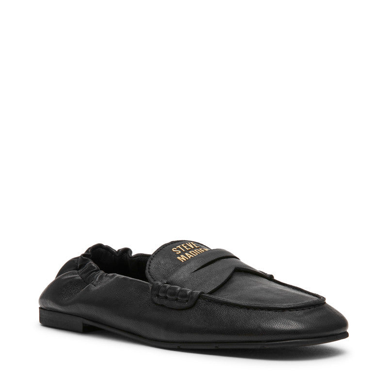 Newbury Black Leather Women's Leather Loafers – Steve Madden
