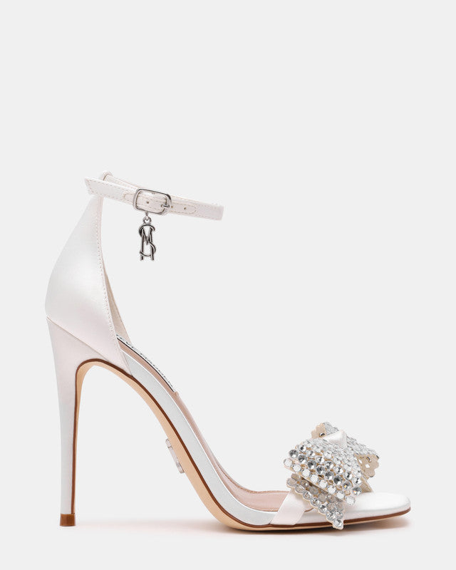 Steve Madden Newlywed women's ivory satin bow heels, featured view