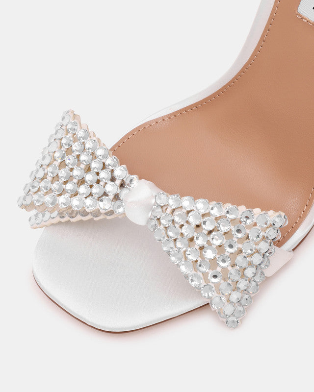 Steve Madden Newlywed ivory satin ankle-strap heels, alternate view