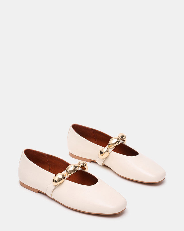 Steve Madden Poppin Light Yellow Women's Ballarinas with leather material - view 2