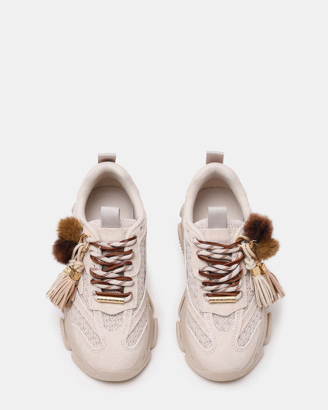 Steve Madden Possession PP bone suede women's low-top sneakers, product view 3