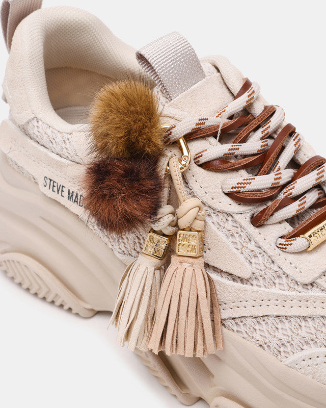 Steve Madden Possession PP bone suede women's low-top sneakers, product view 4