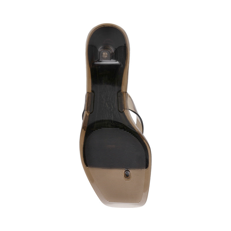 Steve Madden Tracie-J women's grey heel sandals, sole view