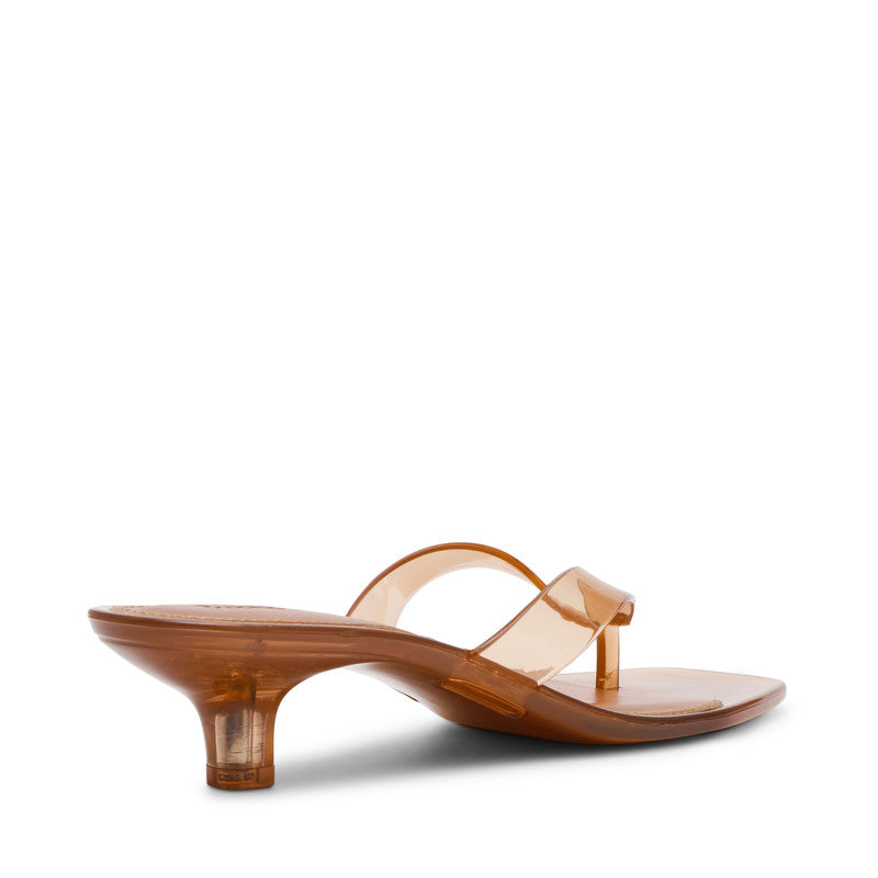 Steve Madden Tracie-J women's tan heel sandals, angled view