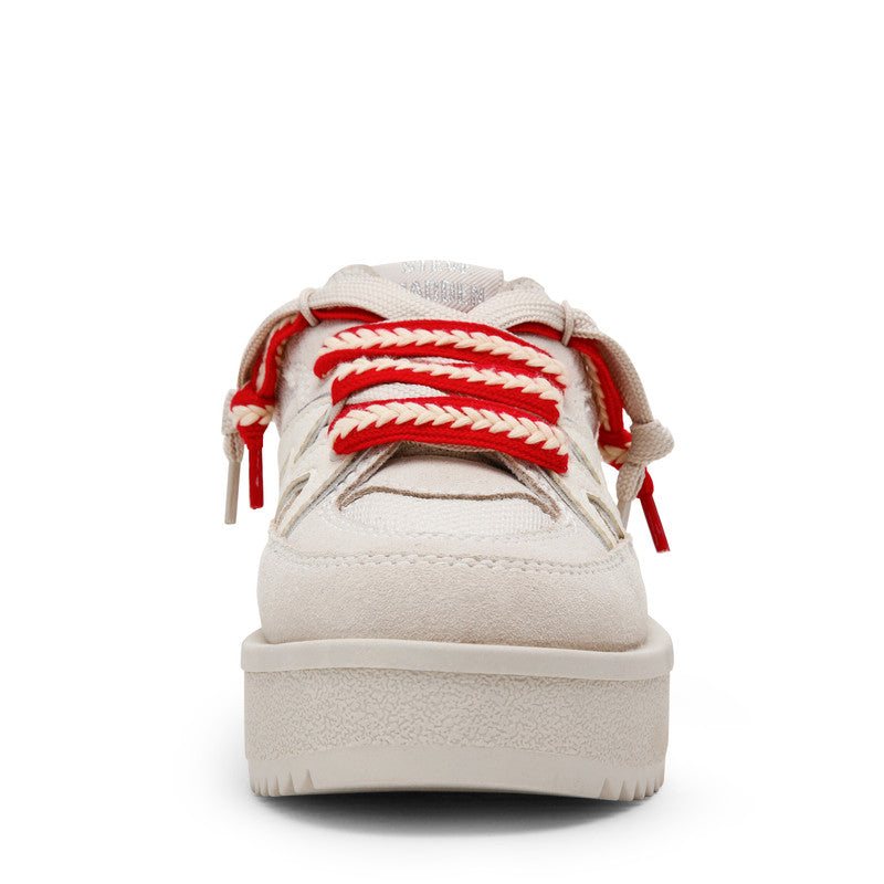 Steve Madden Umpire off-white suede women's low-top sneakers, product view 4