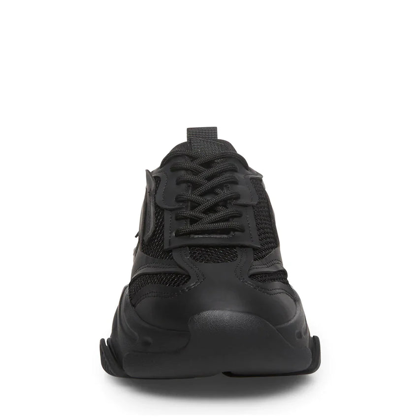 Steve Madden Possession women's black sneakers, front view