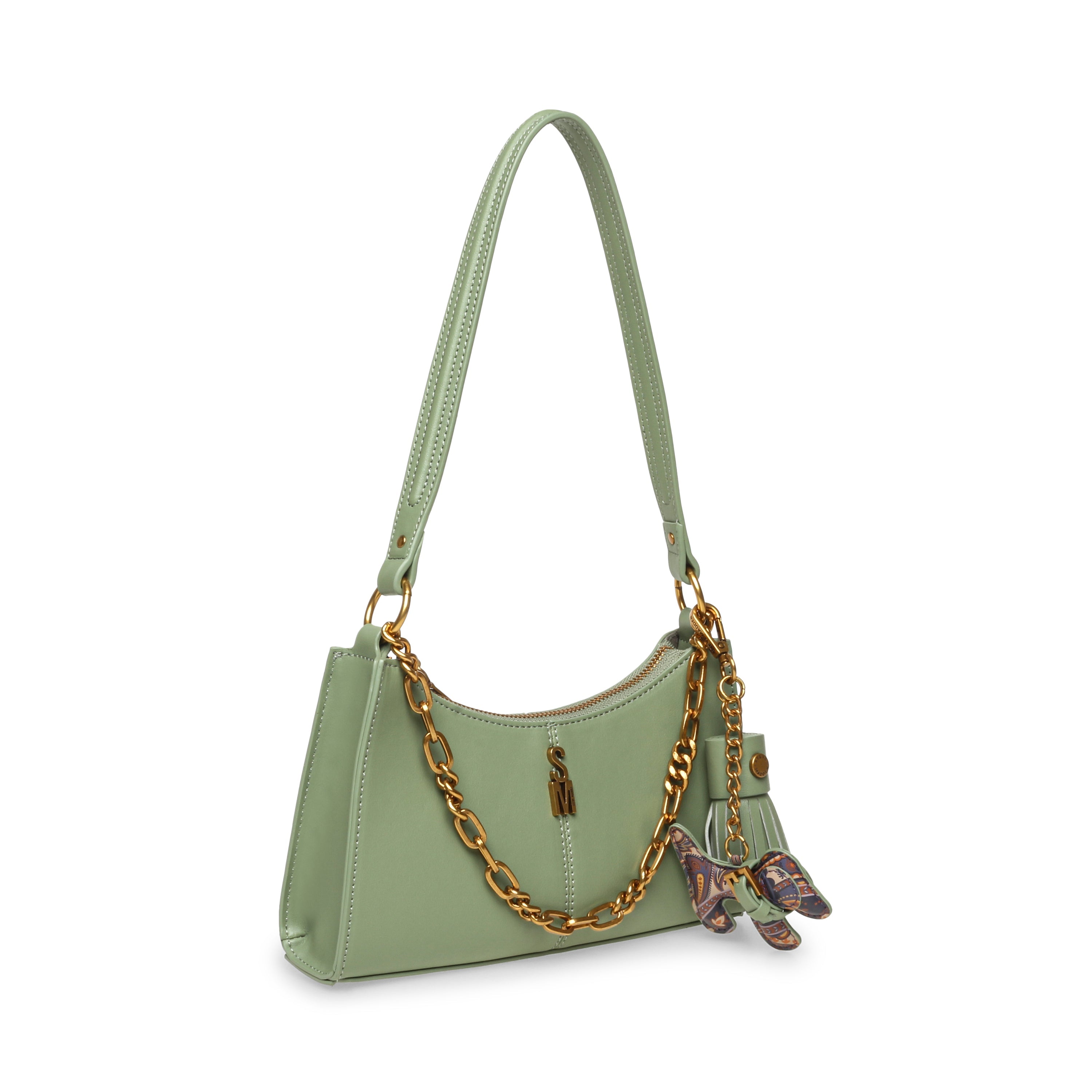 Bmika-C Women's Oil Green Shoulder Bag — detail view