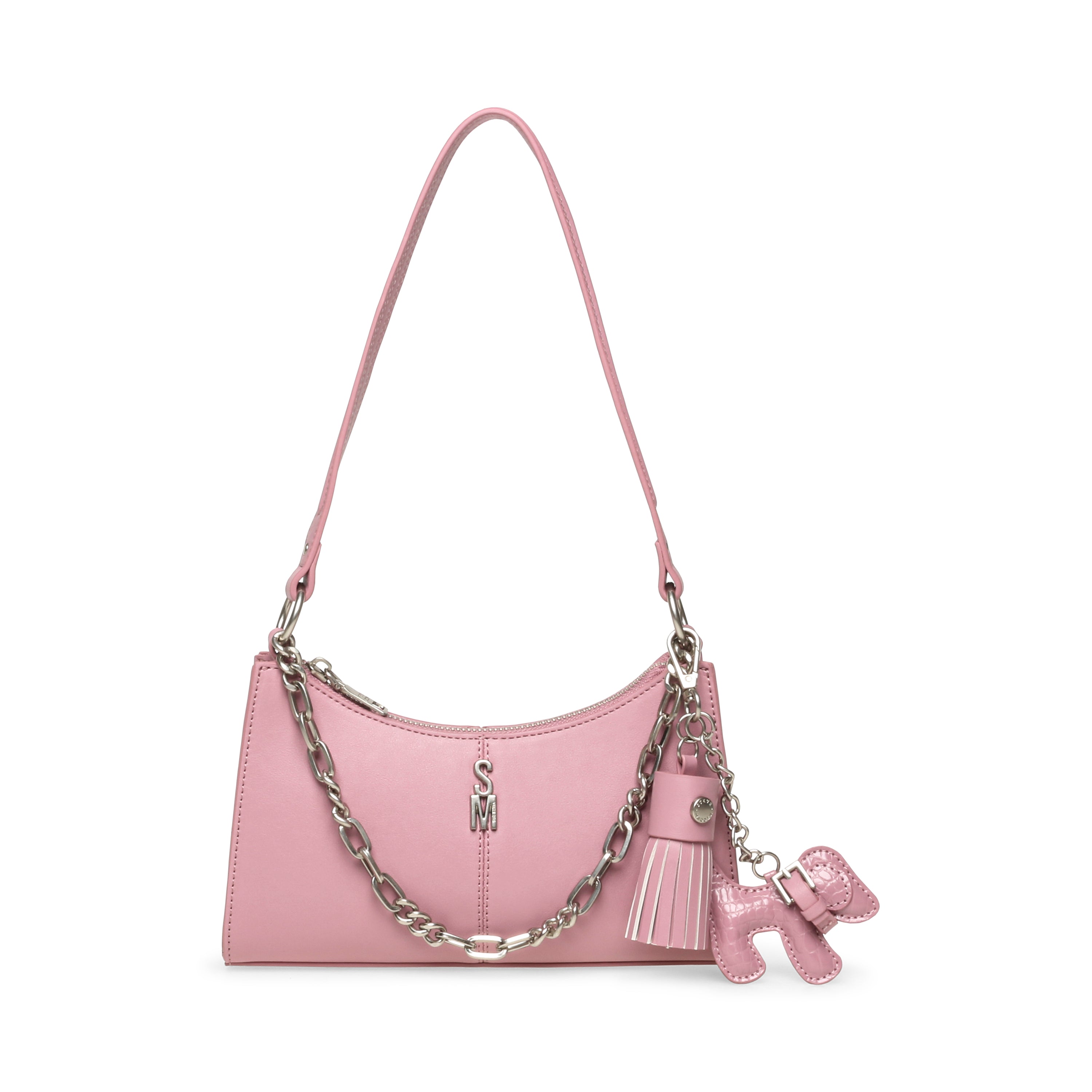 Bmika-C Women's Cosmetic Pink Shoulder Bag — front view