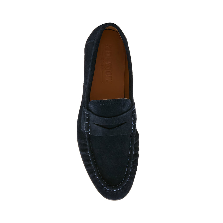 Passage C navy suede loafers - view 4