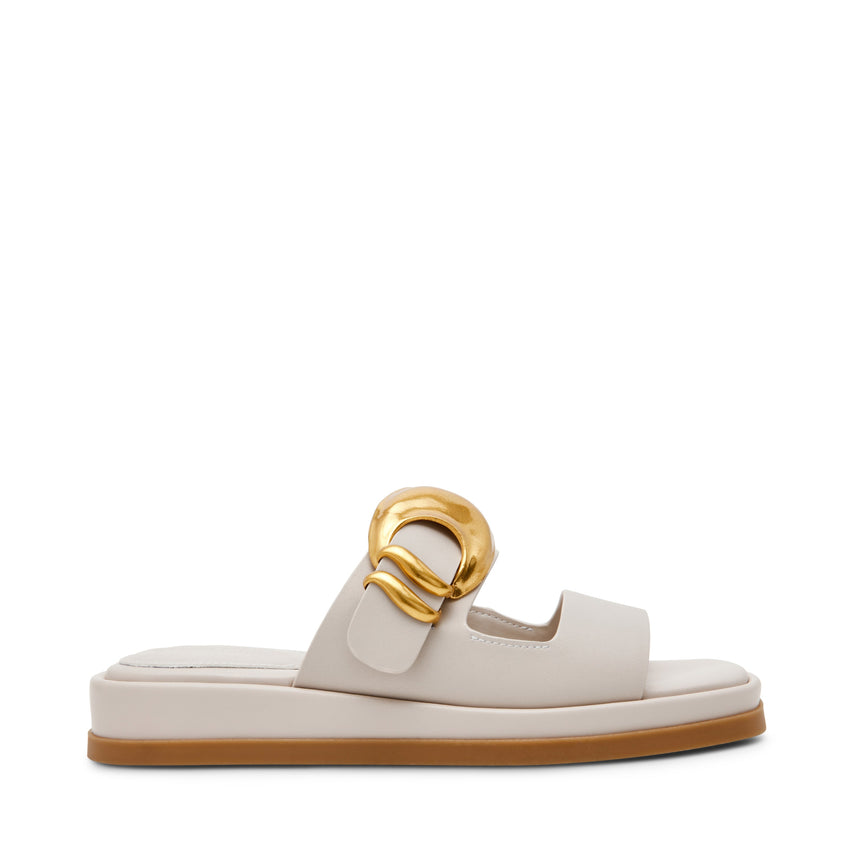 Steve Madden Bay-Ridge Cream Women's Sandals, side profile - view 5