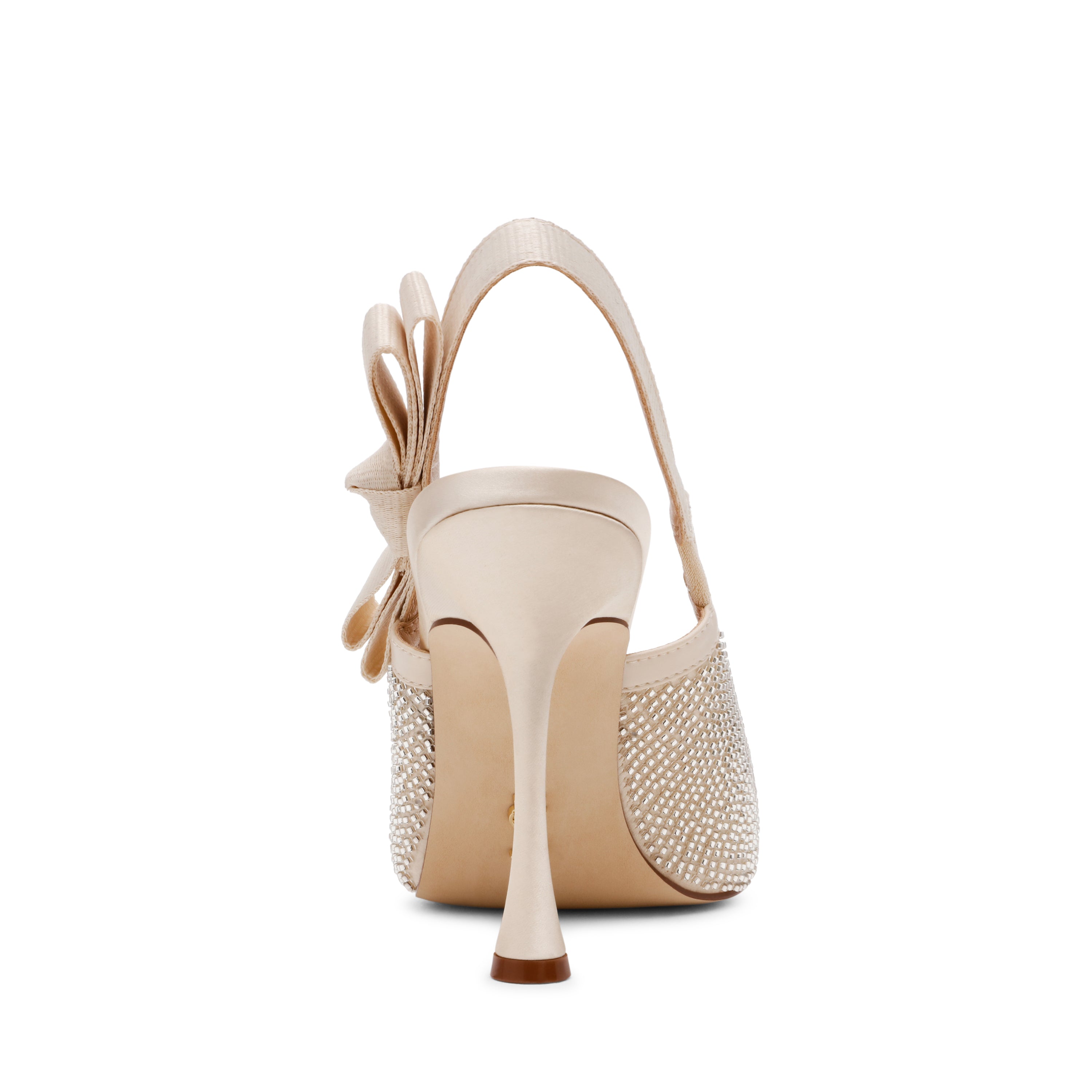 Steve Madden Brylie-B women's ivory pearl heels, back view