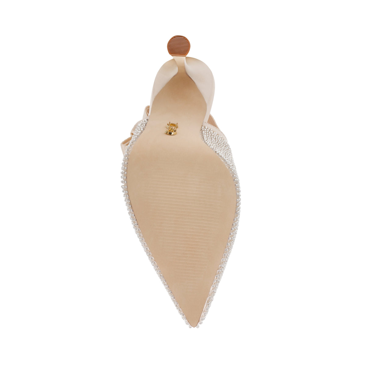 Steve Madden Brylie-B ivory pearl heels, sole view