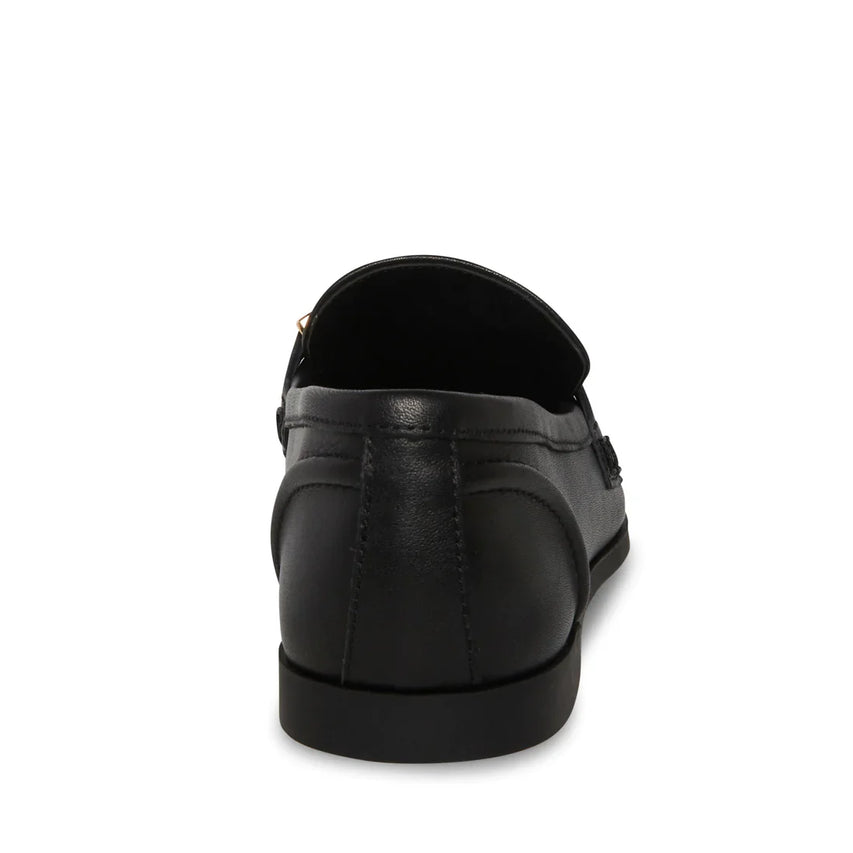 Steve Madden Carrine Women's Black Leather Loafers, rear view