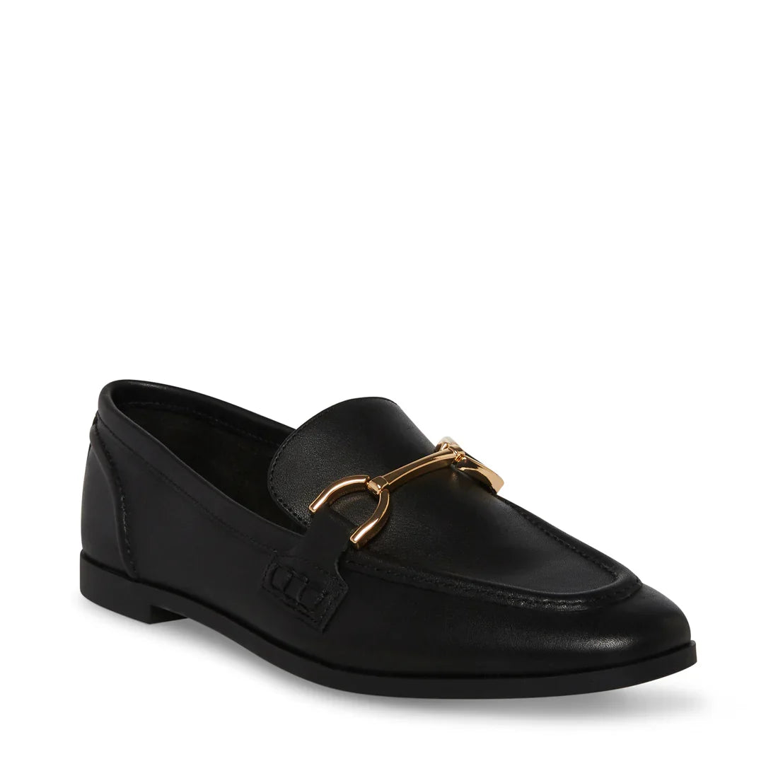 Steve Madden Carrine Women's Black Leather Loafers with leather material - view 2