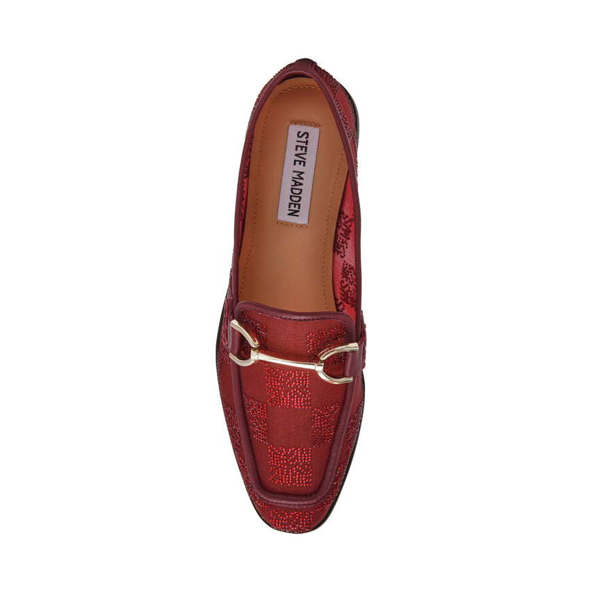 Steve Madden Cityhall women's dark cherry loafers, top view