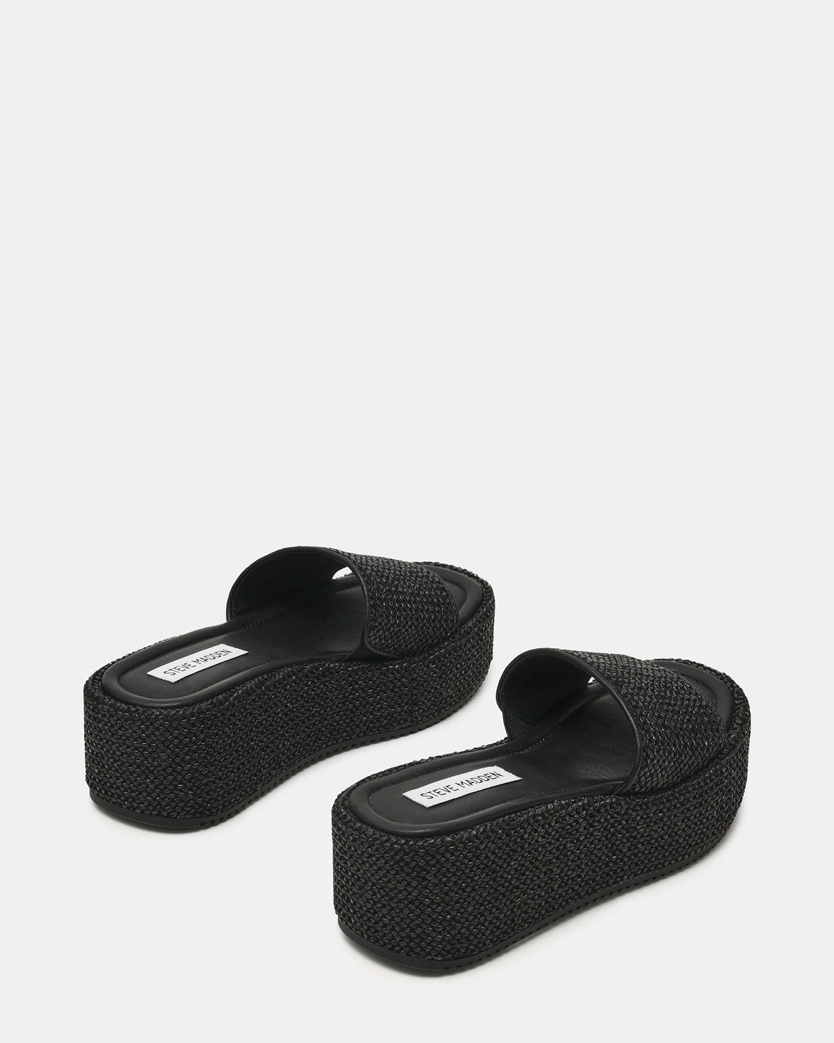Decor Black Women's Wedge Sandals — rear view
