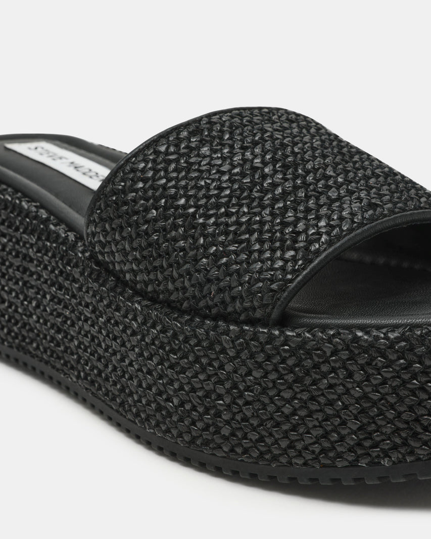Decor Black Women's Wedge Sandals — side view