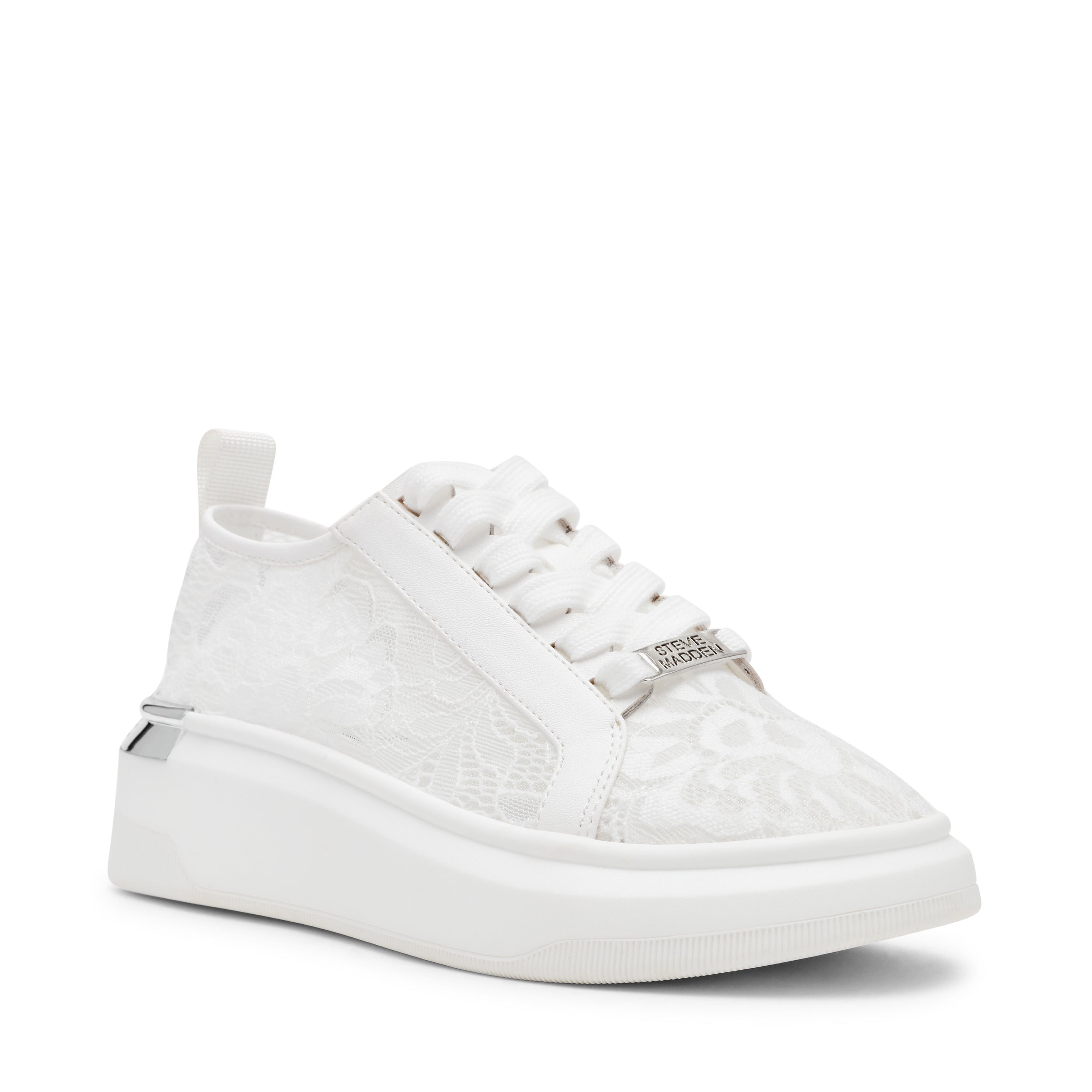 Glacial-L Women's White Lace Sneakers