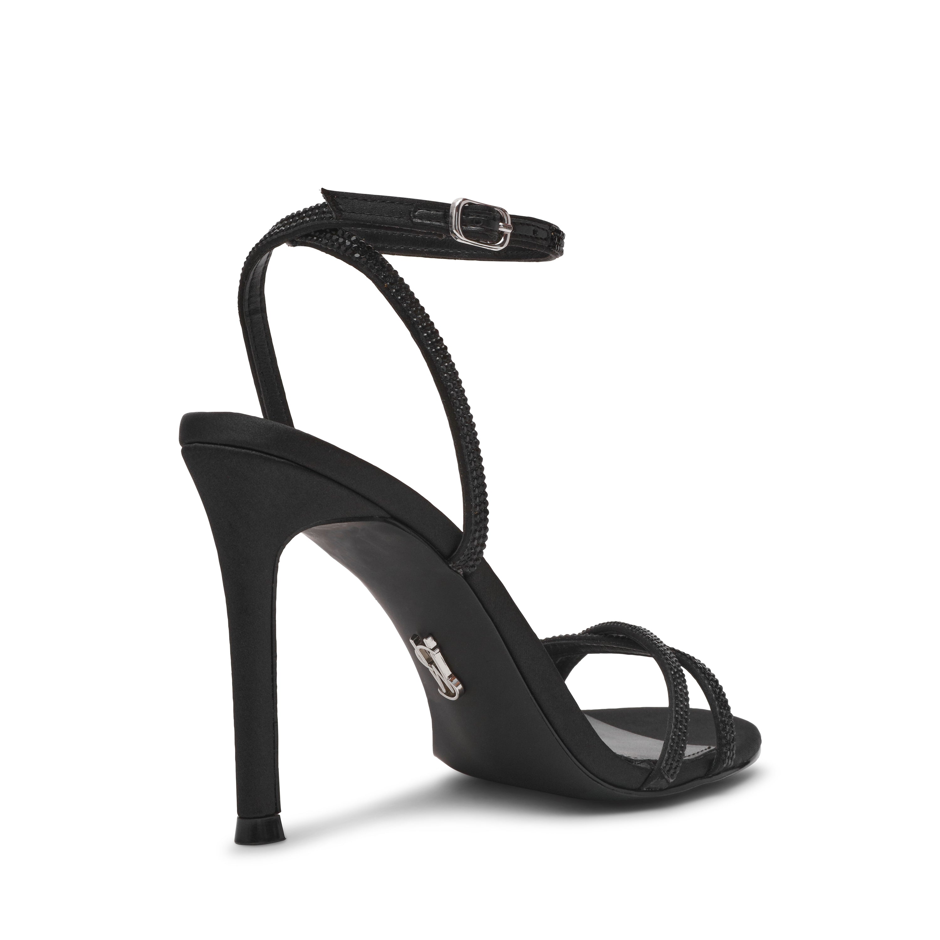 Steve Madden Jypsey-Cnr Black Women's Heeled Sandals with satin finish - view 2
