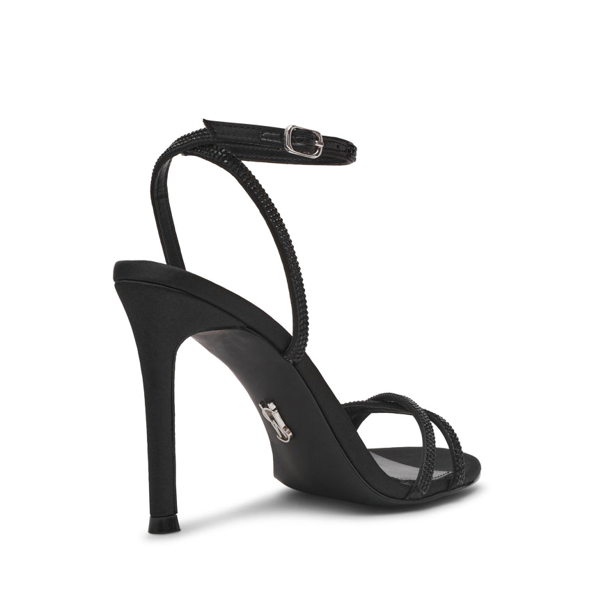 Steve Madden Jypsey-Cnr Black Women's Heeled Sandals with satin finish - view 2