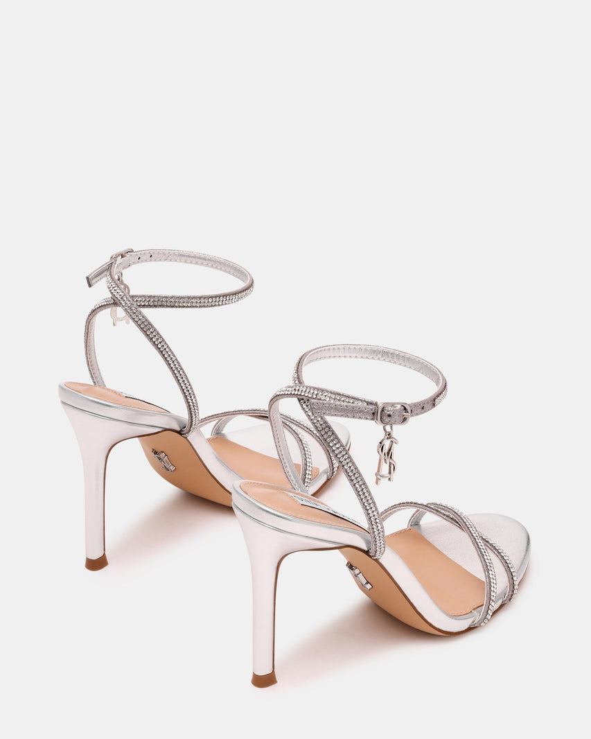 Steve Madden Jypsey-Cnr Silver Women's Heeled Sandals with ankle strap closure - view 3