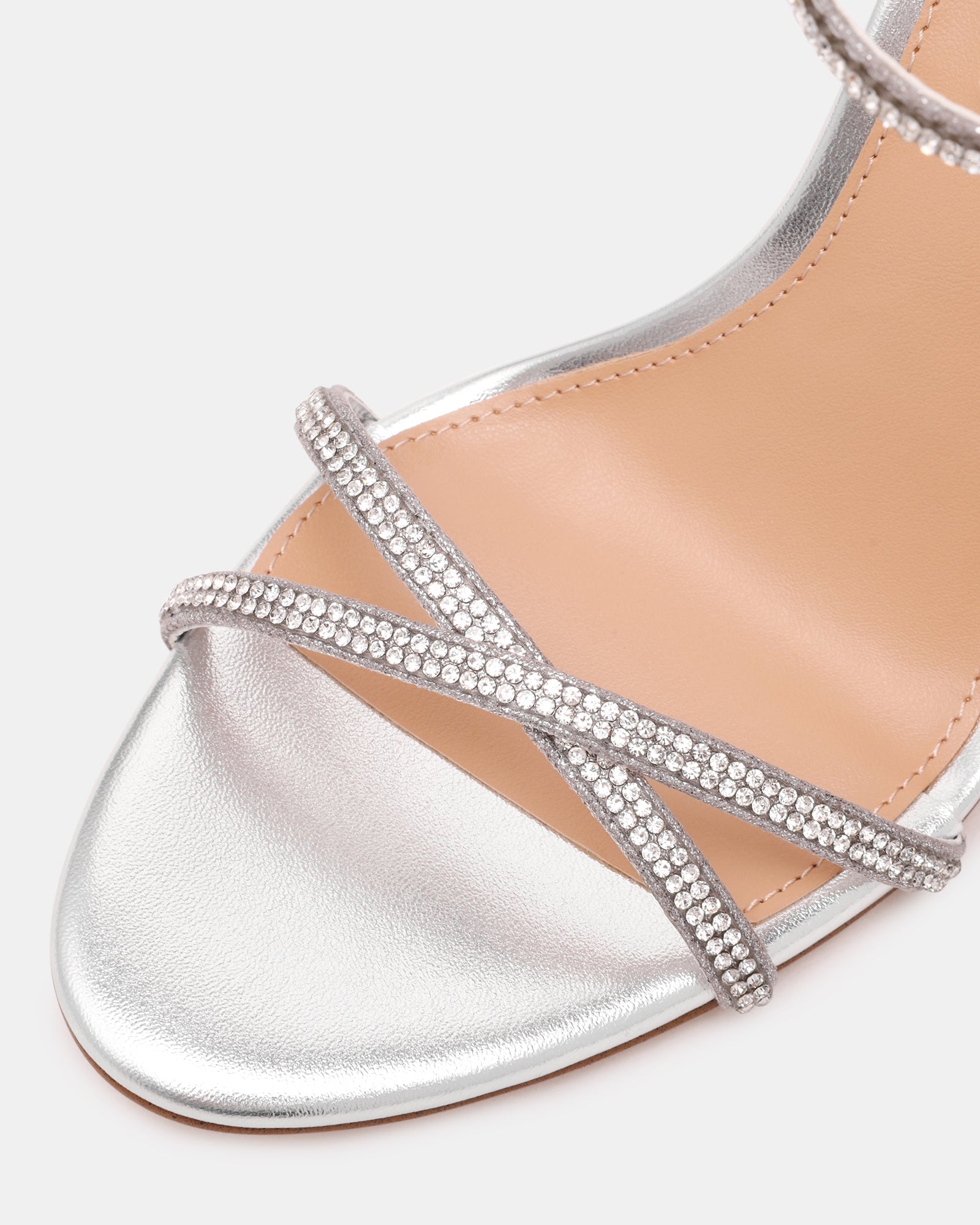 Steve Madden Jypsey-Cnr Silver Women's Heeled Sandals with metallic finish - view 2