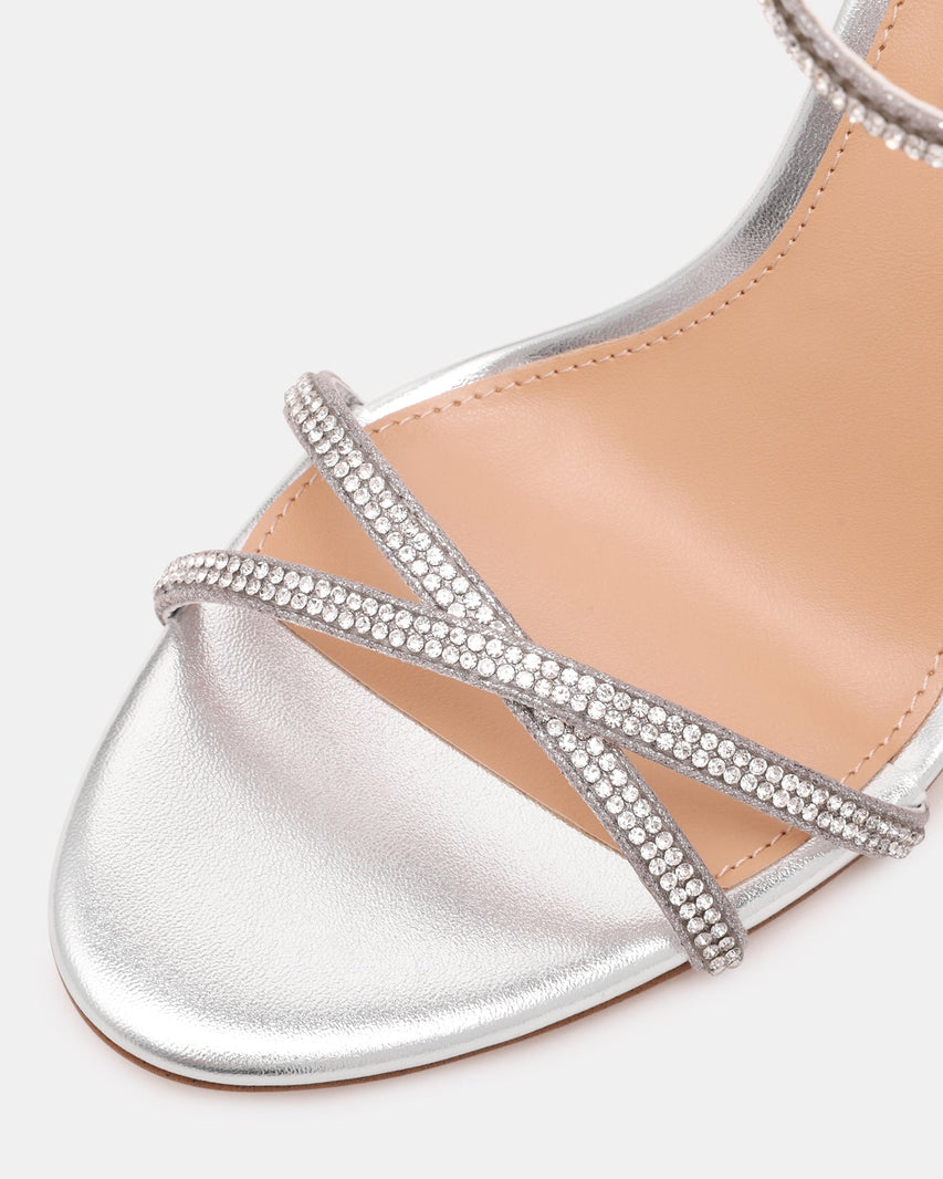 Steve Madden Jypsey-Cnr Silver Women's Heeled Sandals with metallic finish - view 2